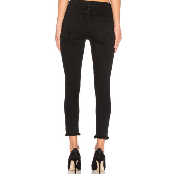 Agolde‎ Sophie High Rise Skinny Crop Jeans Harlow Destructed Size 32 Grunge Emo - Picture 3 of 16